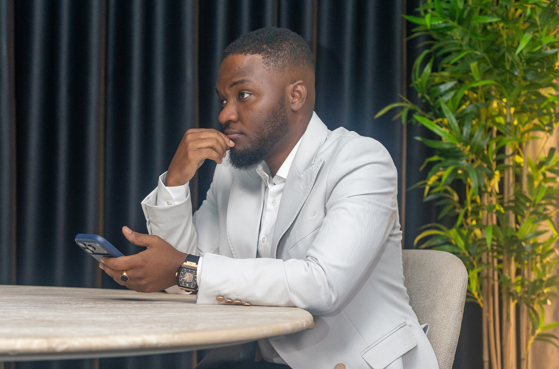Derrick Abaitey in the Konnected Minds podcast studio